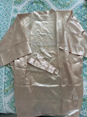 Amazon Satin Bridal Robe in Light Champagne